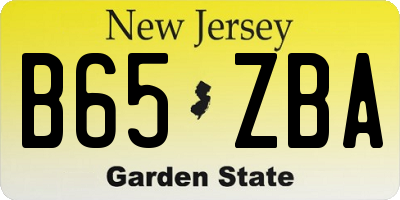 NJ license plate B65ZBA