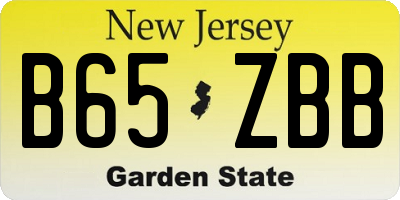 NJ license plate B65ZBB