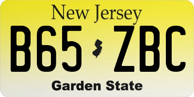 NJ license plate B65ZBC