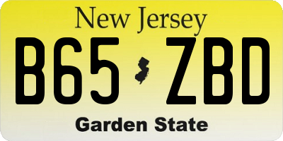 NJ license plate B65ZBD