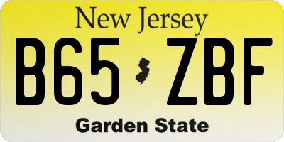 NJ license plate B65ZBF