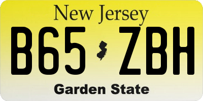 NJ license plate B65ZBH