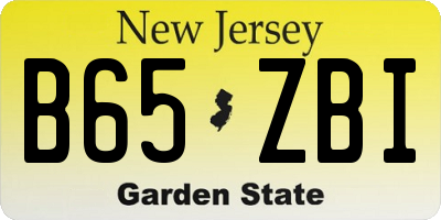 NJ license plate B65ZBI