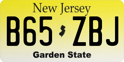 NJ license plate B65ZBJ