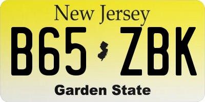 NJ license plate B65ZBK