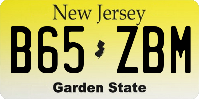 NJ license plate B65ZBM