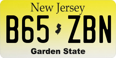 NJ license plate B65ZBN