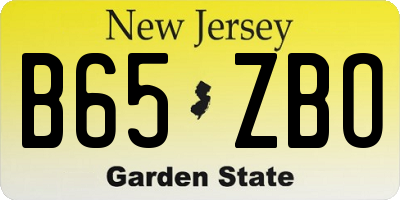 NJ license plate B65ZBO