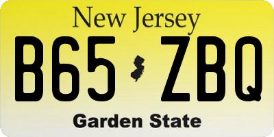 NJ license plate B65ZBQ