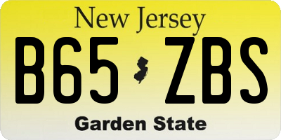 NJ license plate B65ZBS