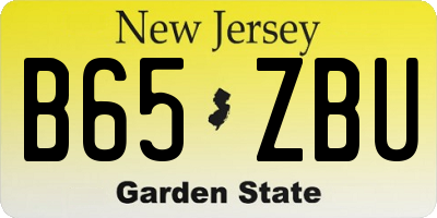 NJ license plate B65ZBU