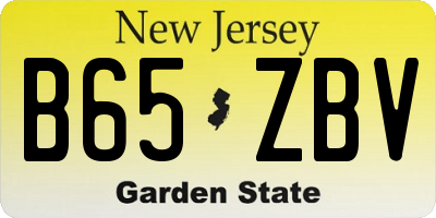 NJ license plate B65ZBV
