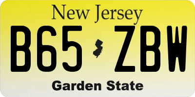 NJ license plate B65ZBW
