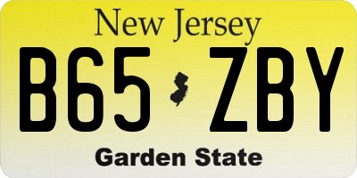 NJ license plate B65ZBY