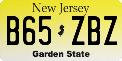 NJ license plate B65ZBZ