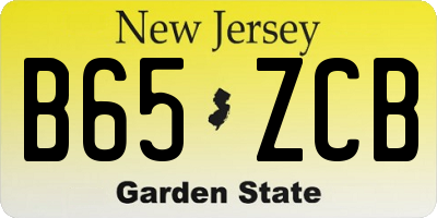 NJ license plate B65ZCB