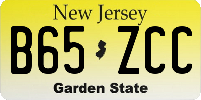 NJ license plate B65ZCC
