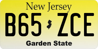 NJ license plate B65ZCE
