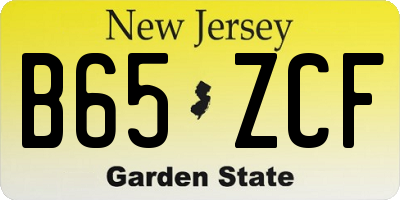 NJ license plate B65ZCF