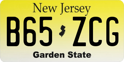 NJ license plate B65ZCG