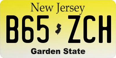 NJ license plate B65ZCH