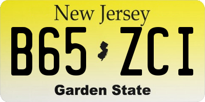 NJ license plate B65ZCI