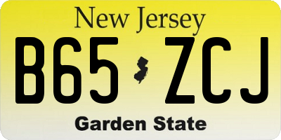 NJ license plate B65ZCJ