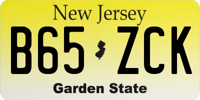 NJ license plate B65ZCK