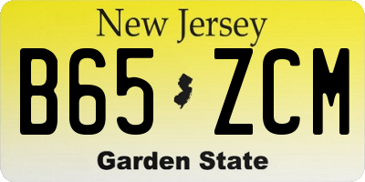 NJ license plate B65ZCM