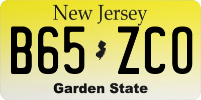 NJ license plate B65ZCO