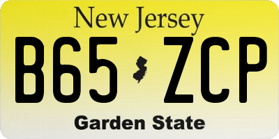 NJ license plate B65ZCP