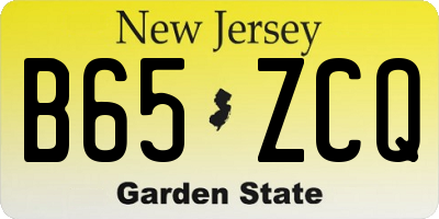 NJ license plate B65ZCQ