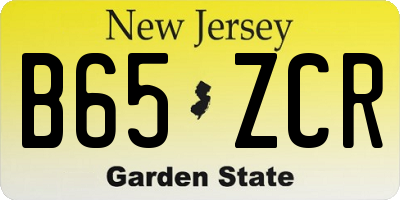 NJ license plate B65ZCR