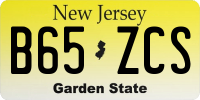 NJ license plate B65ZCS