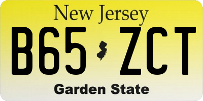 NJ license plate B65ZCT