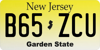 NJ license plate B65ZCU