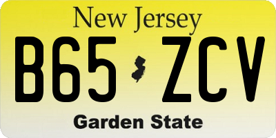 NJ license plate B65ZCV
