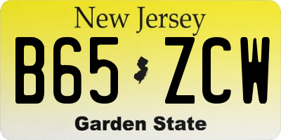 NJ license plate B65ZCW