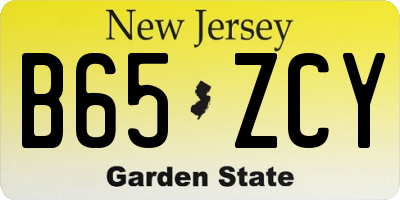 NJ license plate B65ZCY