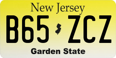 NJ license plate B65ZCZ