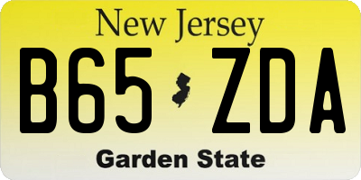 NJ license plate B65ZDA