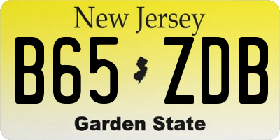 NJ license plate B65ZDB