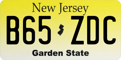 NJ license plate B65ZDC