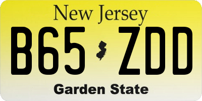 NJ license plate B65ZDD