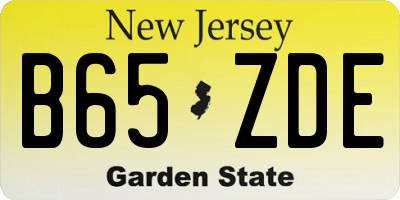 NJ license plate B65ZDE