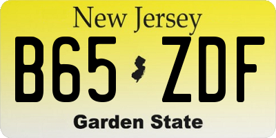 NJ license plate B65ZDF