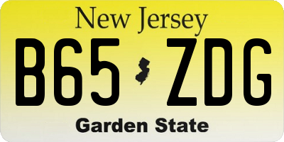 NJ license plate B65ZDG