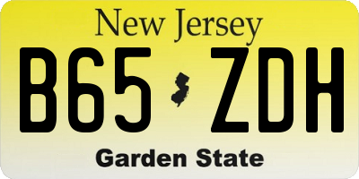 NJ license plate B65ZDH