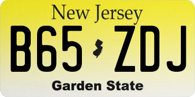 NJ license plate B65ZDJ