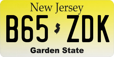 NJ license plate B65ZDK